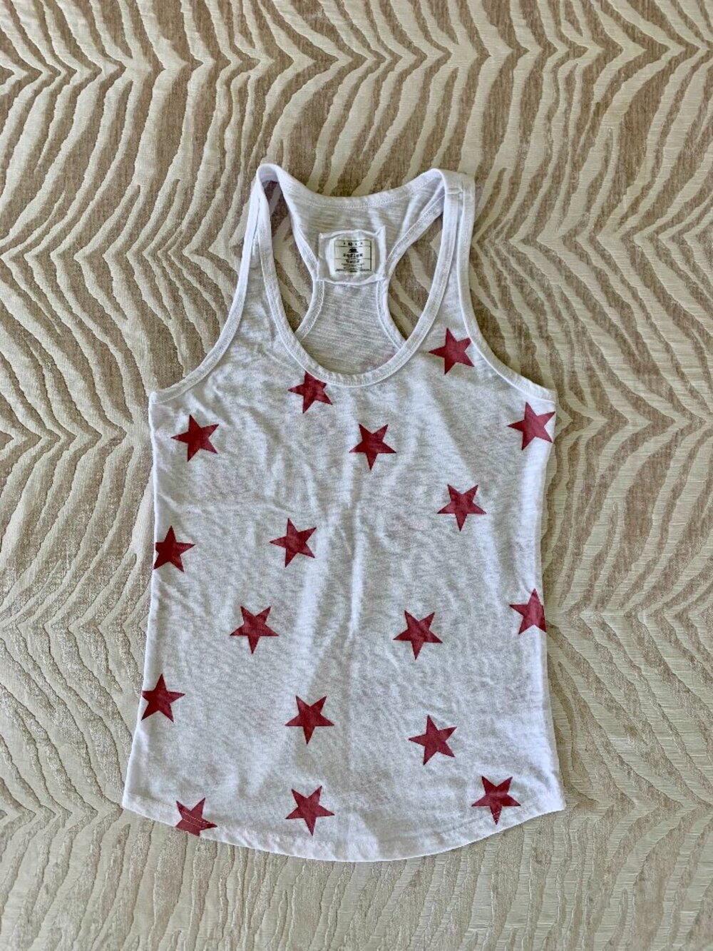 Reflex Racerback tank top | Size Medium Blush Pink and White Star Workout Tank